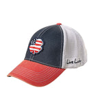 Navy / White Mesh / Red Bill / Usa Flag Clover