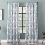 Art Deco Curves Linen Blend Curtain