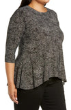 Plus Size Dot Print ITY Sharkbite Top