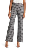 Dot Herringbone High Rise Pull-On Wide Leg Pants