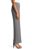 Dot Herringbone High Rise Pull-On Wide Leg Pants