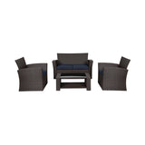 4-Piece Conversation Outdoor Patio Sofa Set with Cushions