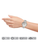 Crystal Bracelet Analog Watch Silver