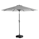 9 ft Outdoor Patio Market Table Umbrella with Square Plastic Fillable Base