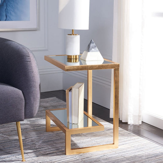 Kennedy Mirror Top Gold Accent Table