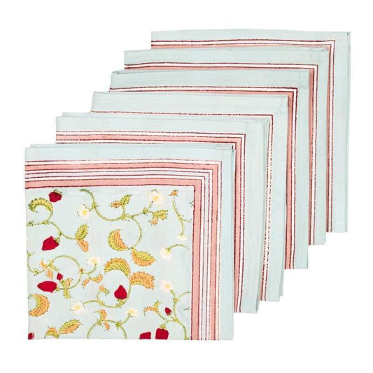 Strawberry Blue Napkins Set of 6