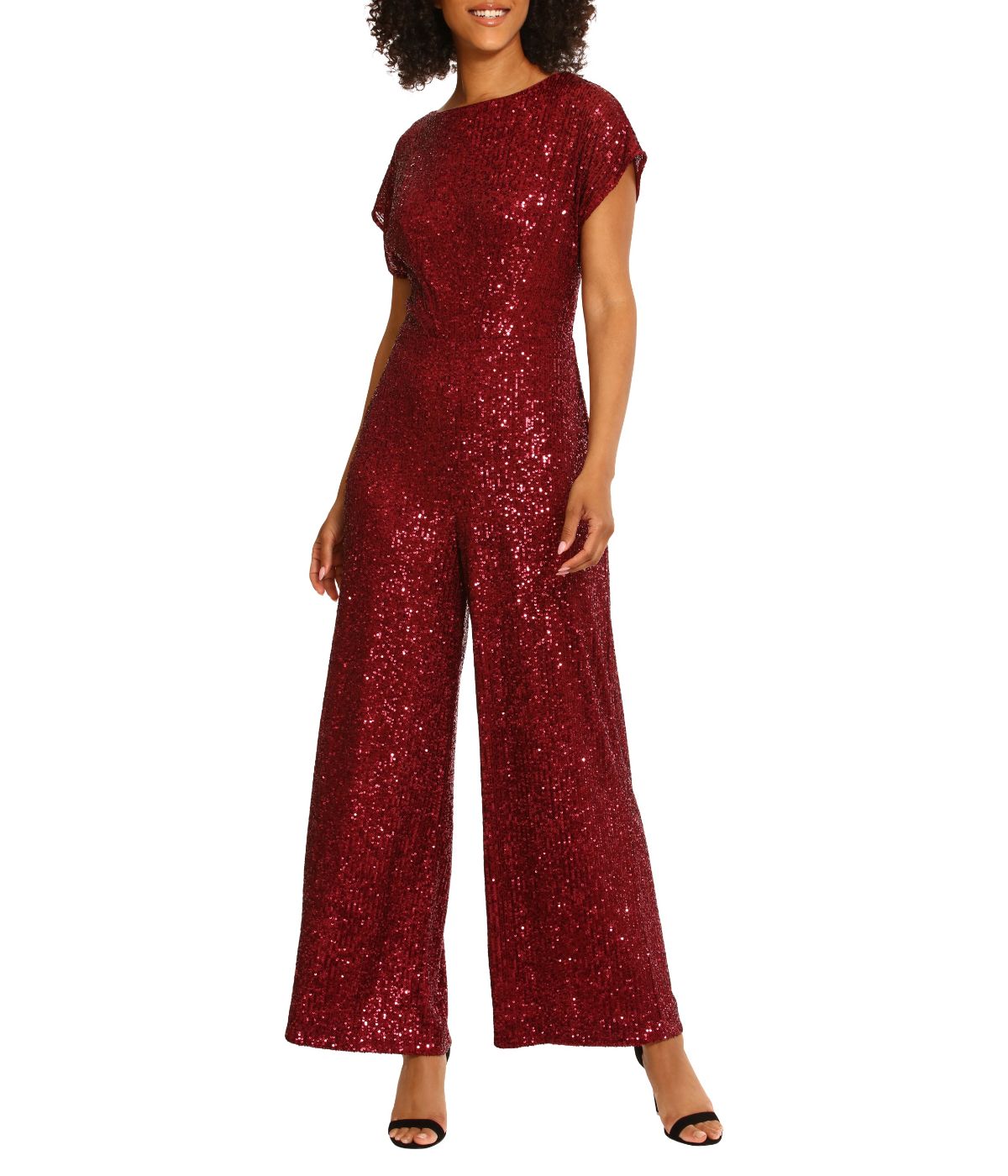 Wide Neck Jumpsuit Arresting Burgundy