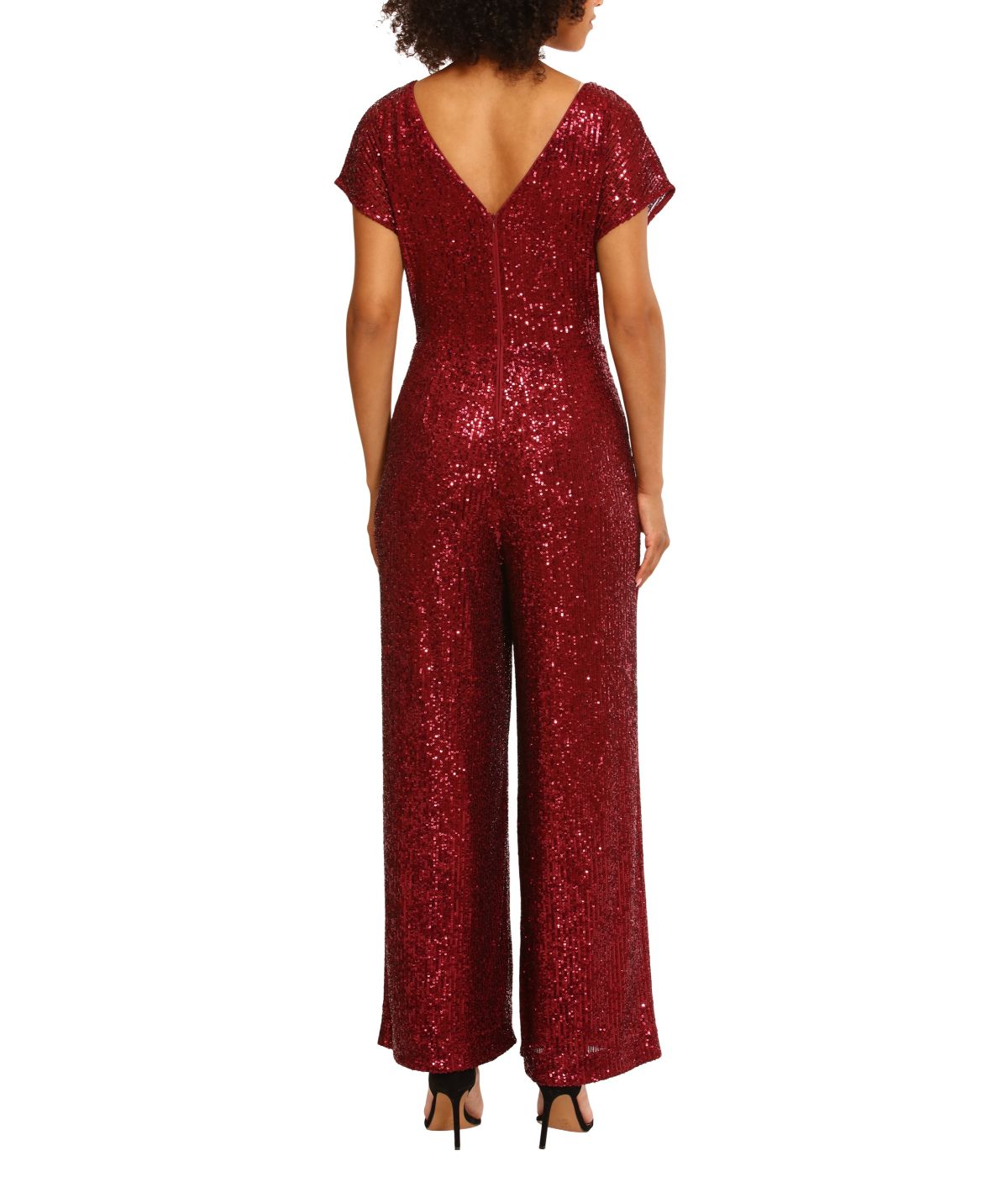 Wide Neck Jumpsuit Arresting Burgundy