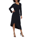 Asymmetrical Dress With Ruched Side Midnight Blue