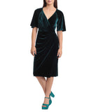 Raglan Wrap Dress Hunter Green