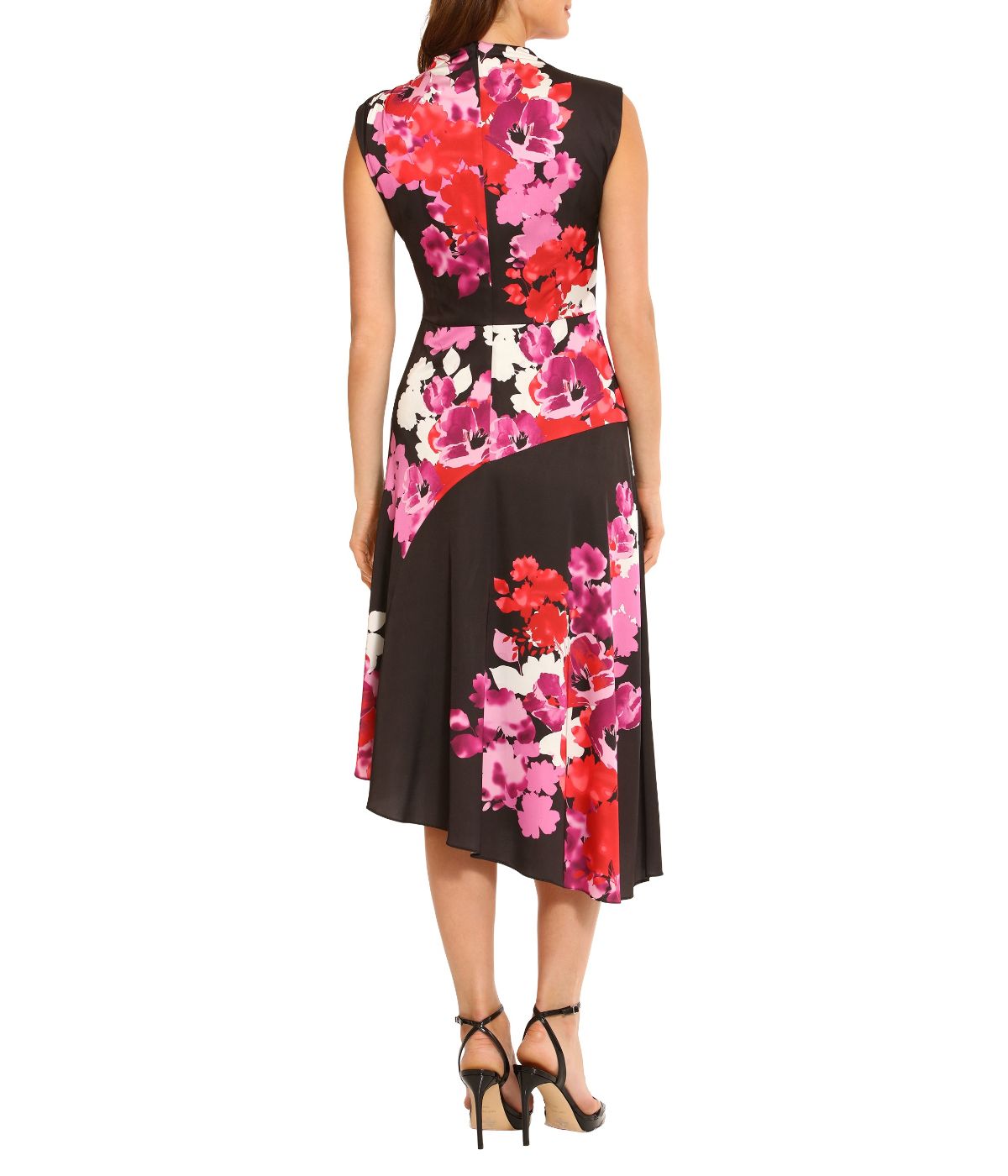 Wrap Twist Dress Black/Phlox Pink