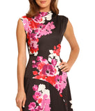 Wrap Twist Dress Black/Phlox Pink