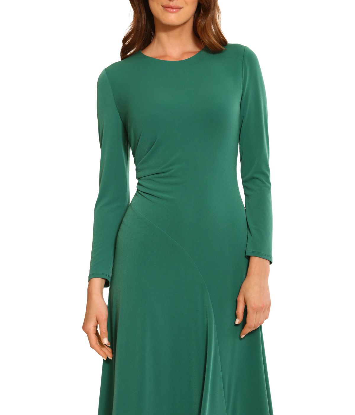 Long Sleeve Asymmetrical Dress Evergreen