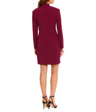 Long Sleeve Tuxedo Dress Plum Caspia