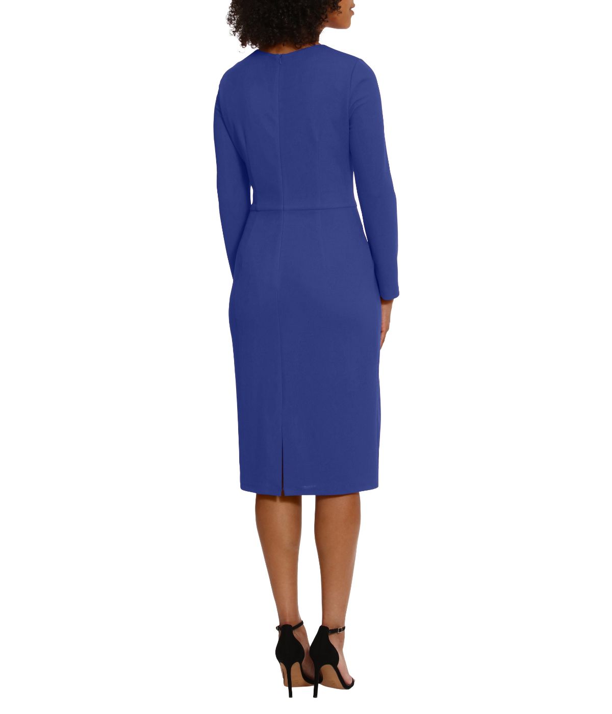 Long Sleeve Midi With Gathered Bodice Sodalite Blue