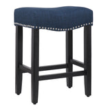 24" Upholstered Saddle Seat Set of 2 Counter Stool