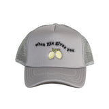 TRUCKER HAT GRAY WHEN LIFE