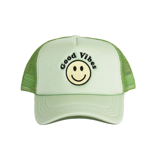 TRUCKER HAT LIME GOOD VIBES