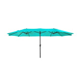 Double Sided Outdoor Twin Patio Market Table Umbrella, 15 x 9 Ft