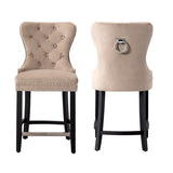 24" Tufted Velvet Counter Stool, Set of 2