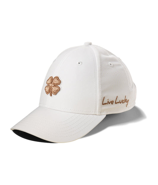 White / Metallic Rose Gold Clover