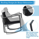 3 Piece Rattan Rocking Chair Conversation Set