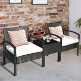 3 Piece Rattan Chair and Table Set