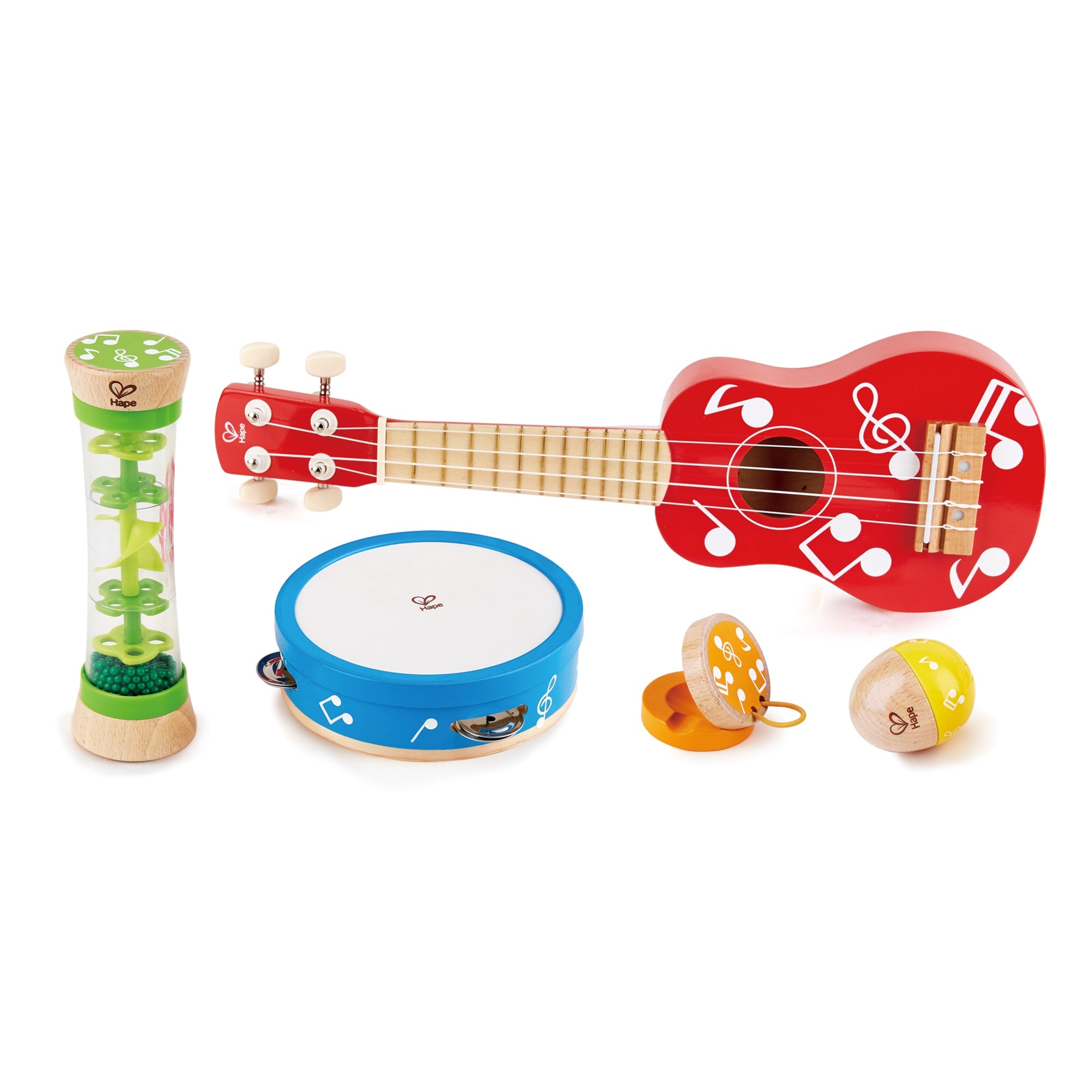 Hape Mini Band Wooden Instrument Set for Toddlers, 5 Pieces