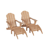 4-Piece Adirondack Conversation Chair with Footrest Ottoman Set