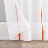 Azlan Geometric Embroidery Sheer Rod Pocket Curtain Panel