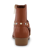 Layla Harness Ankle Western Boot 1 Cognac