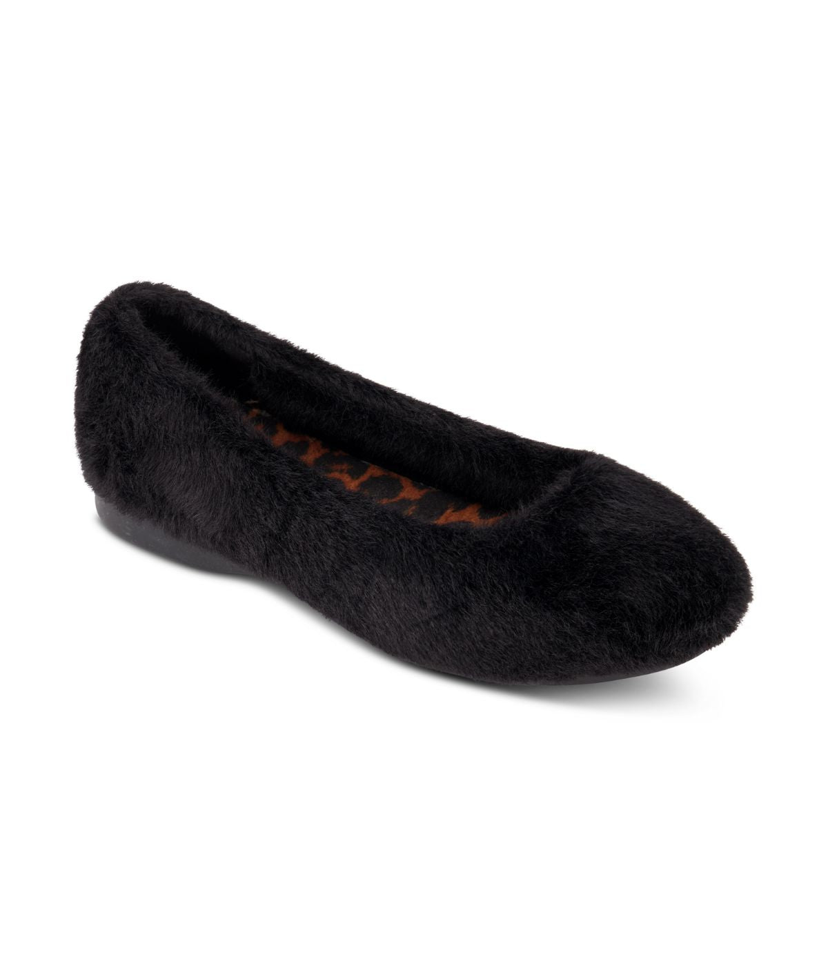 Nora Fur Upper Ballet Flat Black