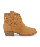 Layla Dip Western Ankle Boot Cognac