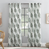 Retro Curves Linen Blend Grommet Top Curtain