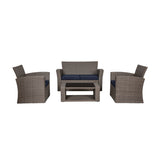 4-Piece Conversation Outdoor Patio Sofa Set with Cushions