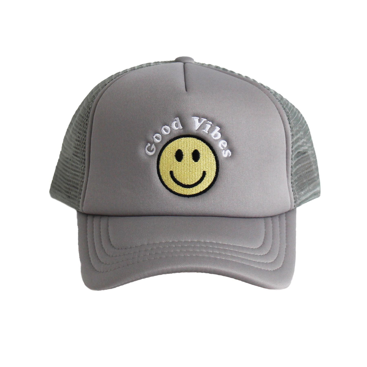 TRUCKER HAT GRAY GOOD VIBES