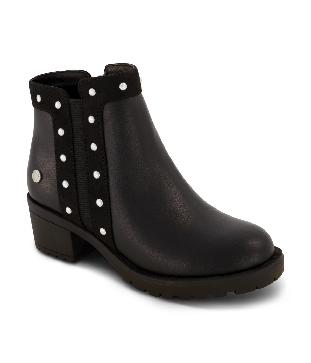 Teri Chelsea Block Heel Ankle Boot Black