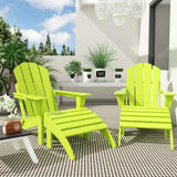 4-Piece Adirondack Conversation Chair with Footrest Ottoman Set