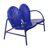 47-Inch Outdoor Retro Tulip Loveseat Blue