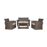 4-Piece Conversation Outdoor Patio Sofa Set with Cushions