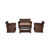 4-Piece Conversation Outdoor Patio Sofa Set with Cushions