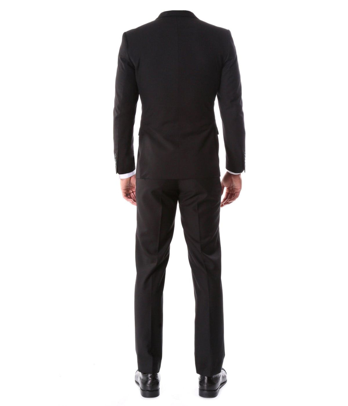 Men's Modern Fit Suits Two Piece Two Button Notch Lapel Suit Black