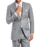 Men's Modern Fit Suits Two Piece Two Button Notch Lapel Suit Lt Grey