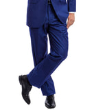 Men's Modern Fit Suits Two Piece Two Button Notch Lapel Suit Royal Blue