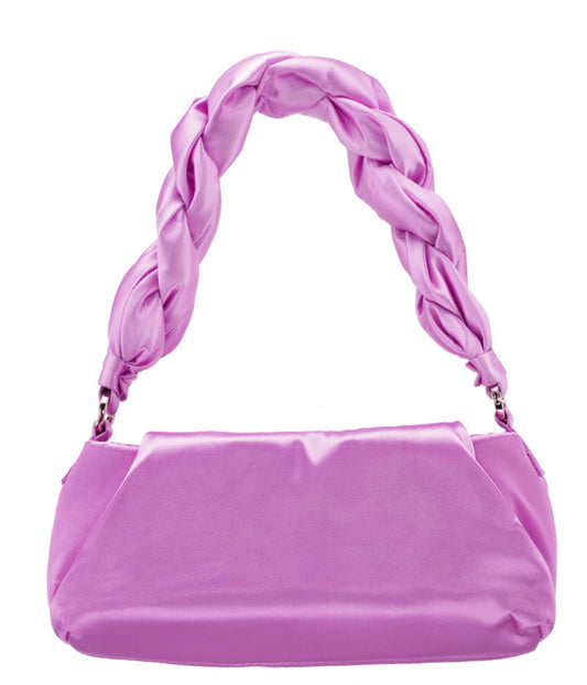 Criss Puffed Braided Strap Shoulder Bag Ultra Pink