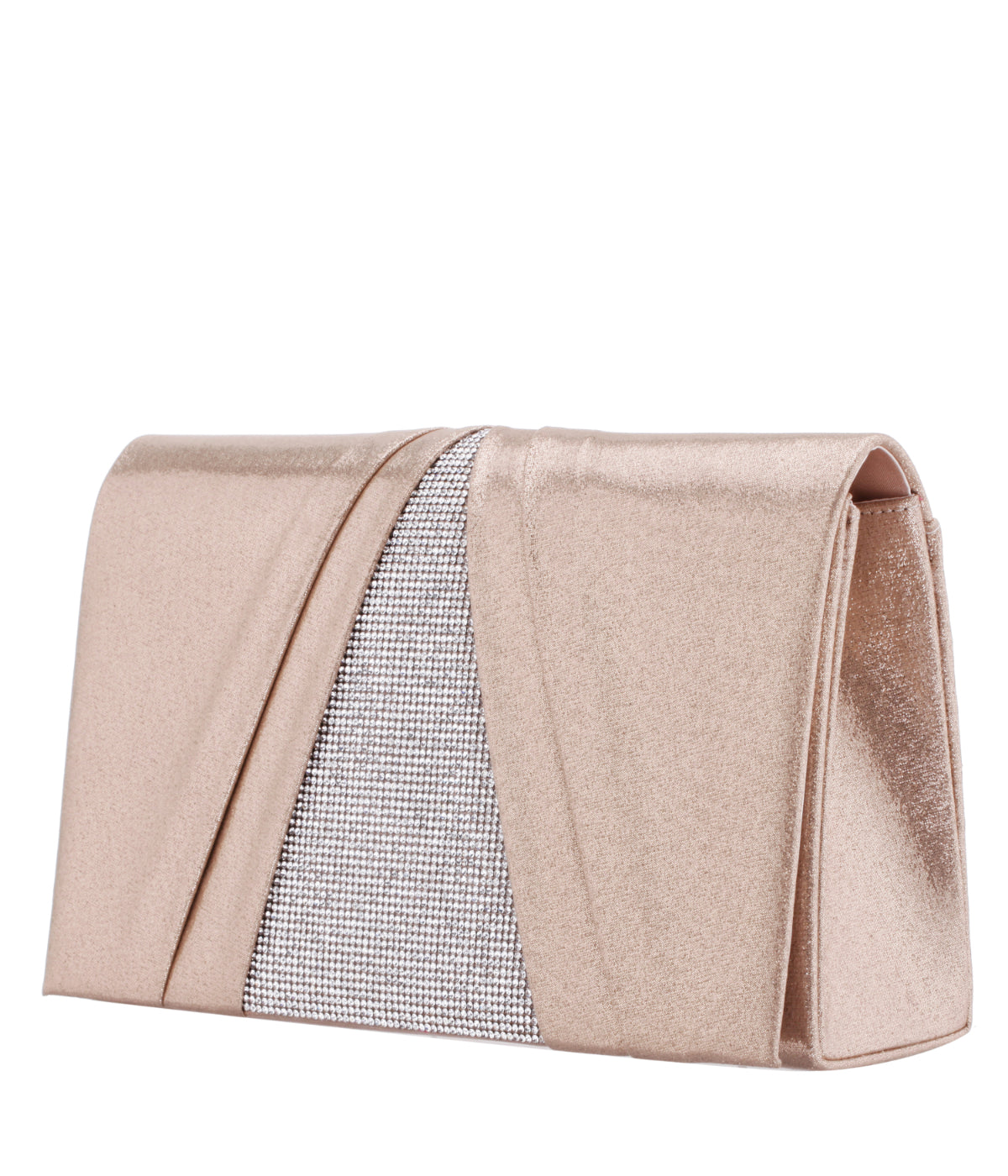 Elleme Pleated Flap Clutch With Crystal Inset Taupe