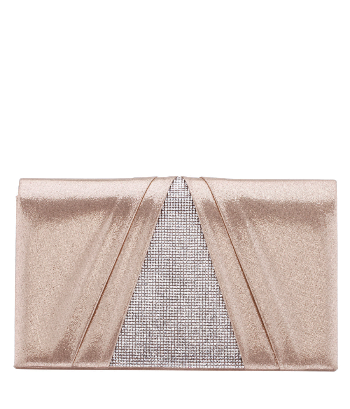 Elleme Pleated Flap Clutch With Crystal Inset Taupe