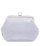 Gillis Pleated Frame Satchel With Crystal Clasp Silver