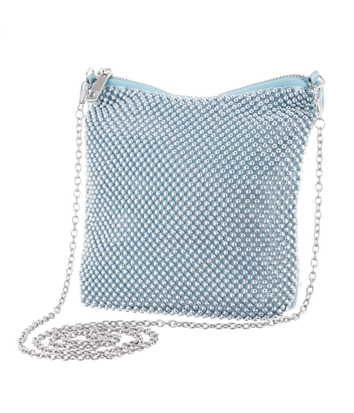 Lony Beaded Mesh Crossbody Bag Air Blue