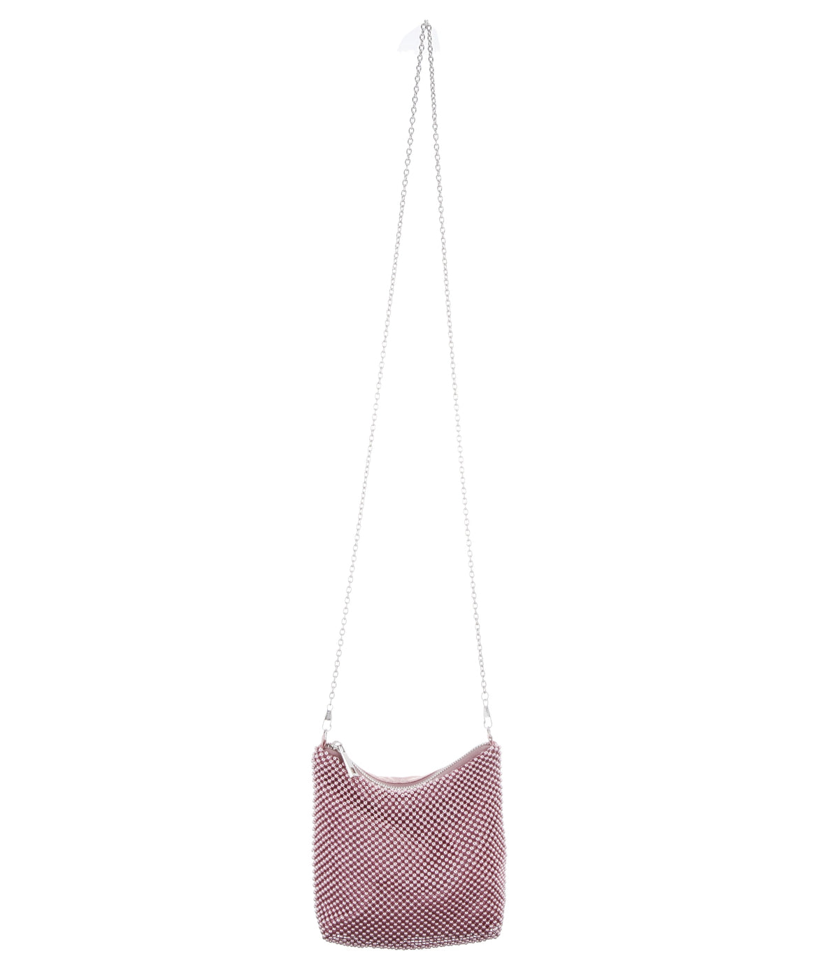 Lony Beaded Mesh Crossbody Bag Rose Mist Ab